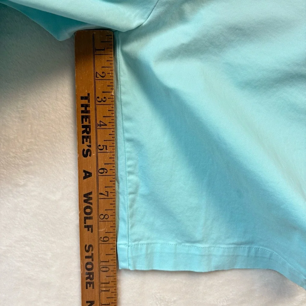 Lands End Shorts Women Sz 2 Seafoam‎ Blue Mid Rise Chino Straight Fit